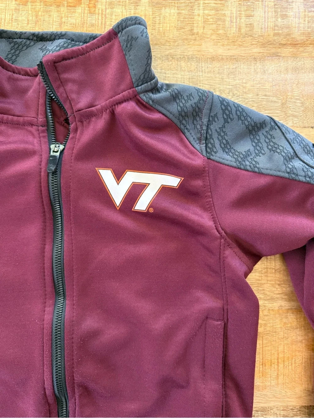 Nike Virginia Tech Hokies Dri-FIT Youth S Full Zip Jacket VT Maroon Gray